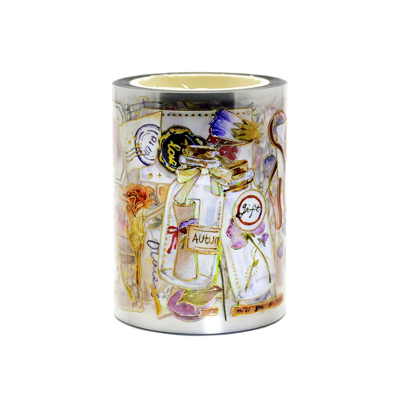 5Meter Whole Roll Rose Flower Shiny Floral PET Tape