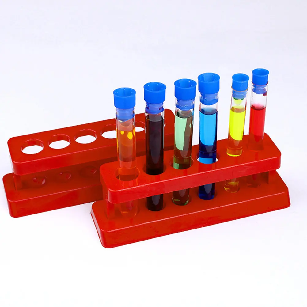 5Pcs Smooth Polished Plastic Test Tube Rack Non Scratch Lightweight for Education Science Labs Teaching Aids Tube Rack Organizer