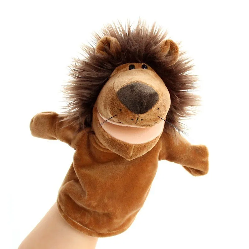 สัตว์หุ่นนิ้วมือตุ๊กตาPlush Hand Finger Storyหุ่นKawaiiตุ๊กตาของเล่นแบบโต้ตอบสิงโตช้างกระต่ายลิงของขวัญ