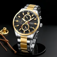 CURREN Casual Quartz Chrono Sport Watches Brands for Men Stainless Steel Bracelet Multifunction Dial 2023 Wristwatch with Date