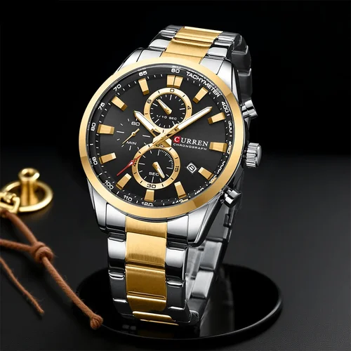 Imagen 1 del producto CURREN Casual cuarzo cronógrafo relojes deportivos marcas para hombres pulsera de acero inoxidable esfera multifunción 2023 reloj de pulsera con fecha