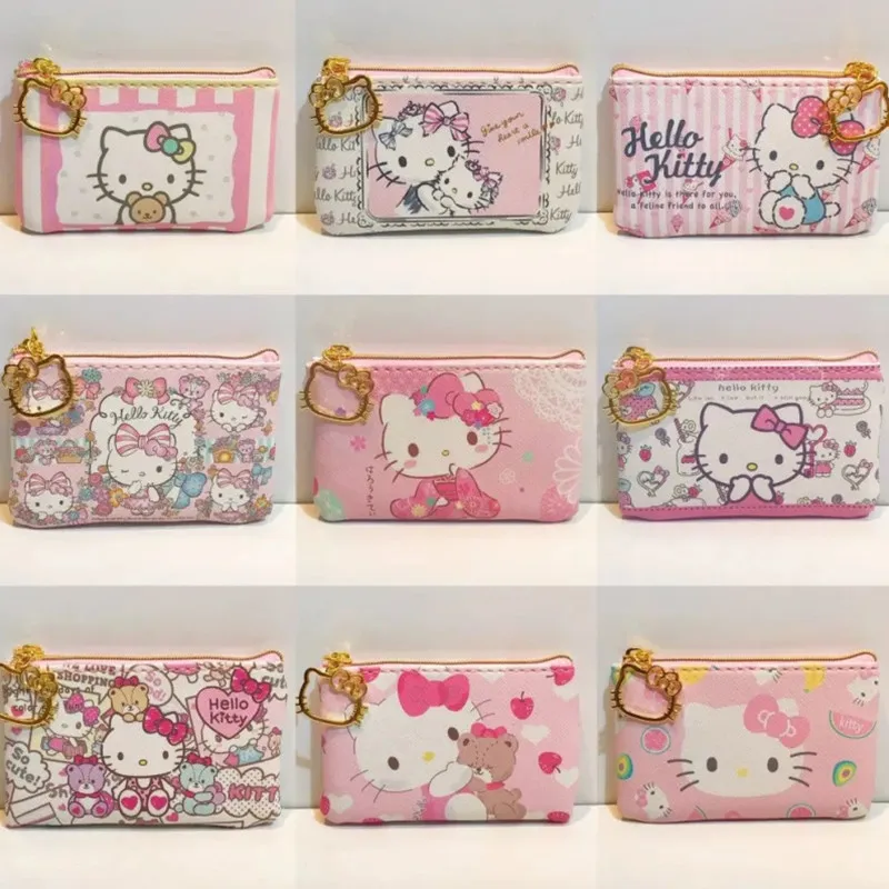 Hello Kitty Cartoon Coin Pouch Purse Sanrio Creative Small Wallet Wholesale My Melody Bags girls purse Kawaii Wallet Kid Purses