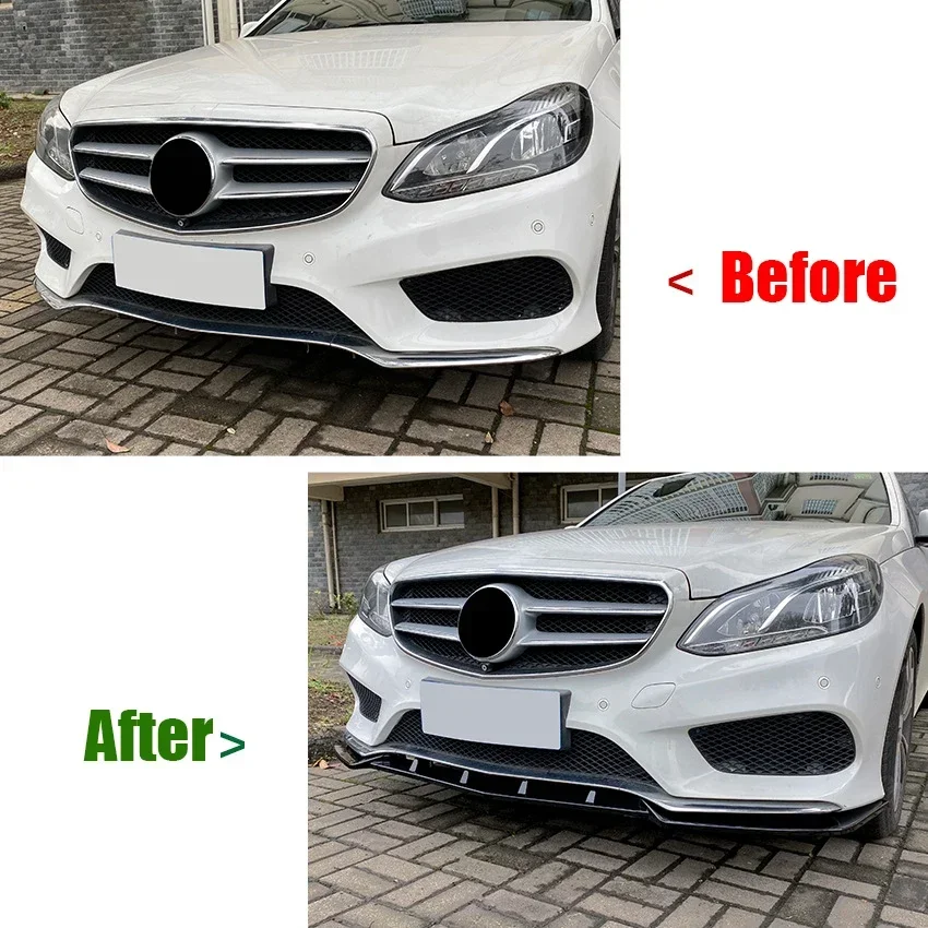 AMG Line Front Bumper Lip Splitter Diffuser For Mercedes E-Class W212 Facelift 2013-2015 Body Kit Spoiler Bumper Guard Protector