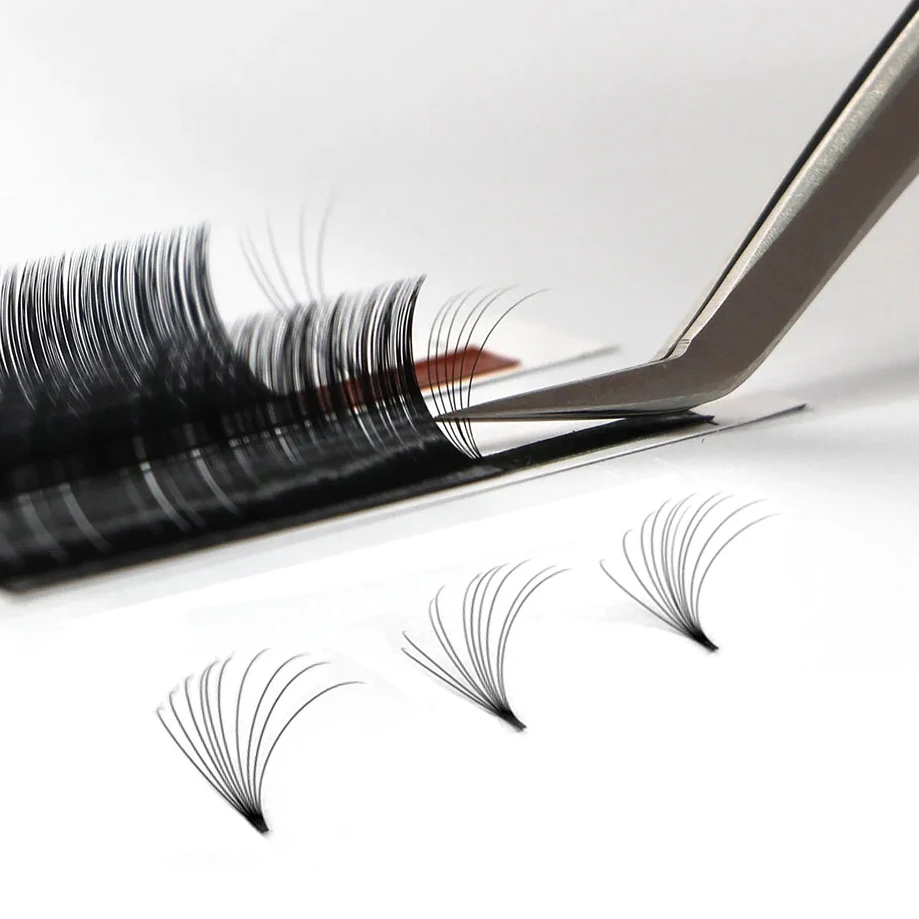 JB Jeyelabeau Natural Easy Fan Lashes Faux Mink Fast Fanning Volume Eyelash Extensions Auto Flowering Rapid Blooming Lashes