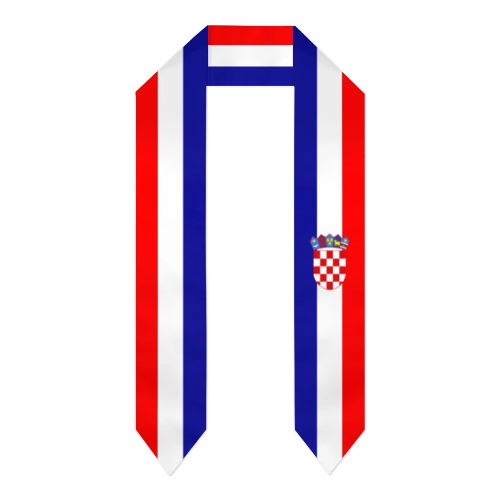 

Croatia Flag Thick Graduation Sash Stole Scarf Double Sided Honor Stole For Graduation Students Class Of 2025