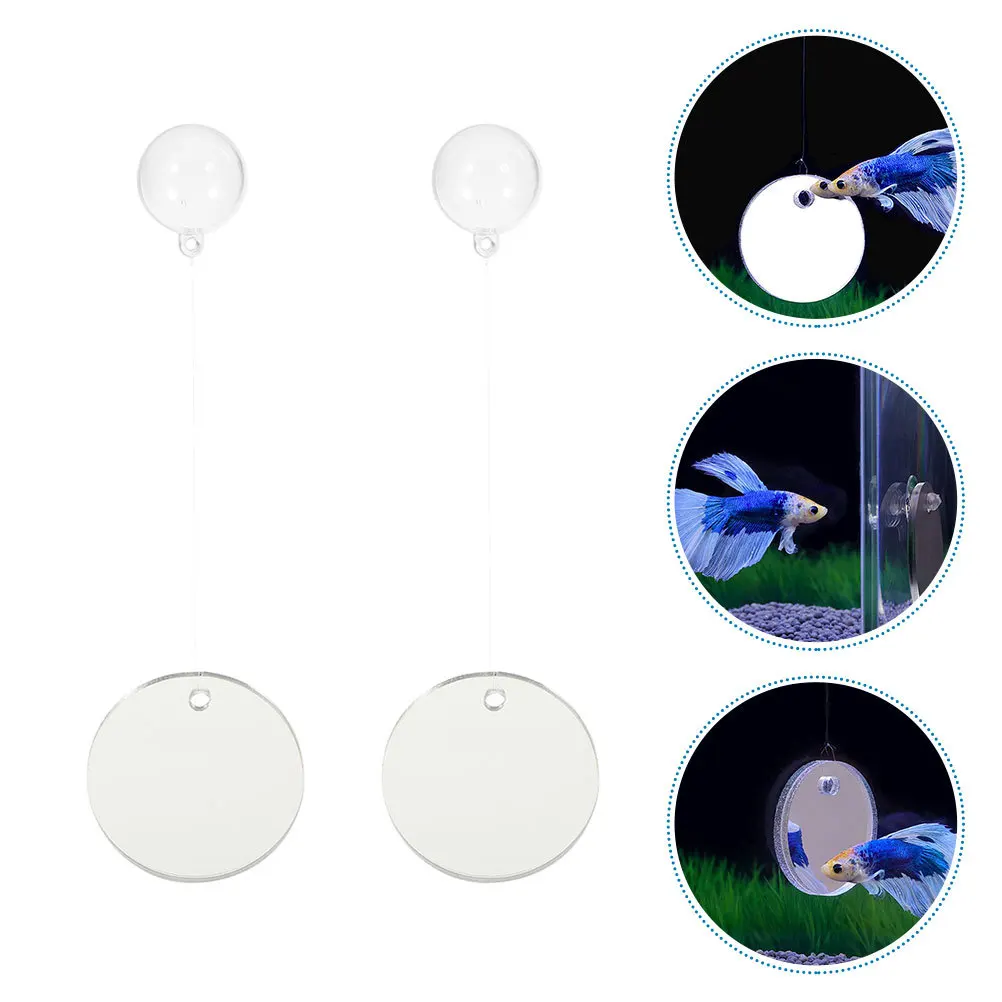 

2 set Betta Fish Mirror Acrylic Floating Aquarium Mirror For Tank Decoration Double Sided Freshwater Saltwater Compatible Fish