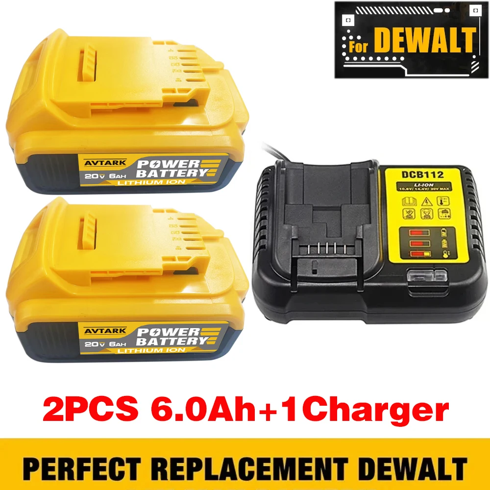 

Origianal forDewalt 20V Battery Compatible with18650 lithium ion rechargeable electric tool batteries 20V Dewalt 18Volt 6Ah