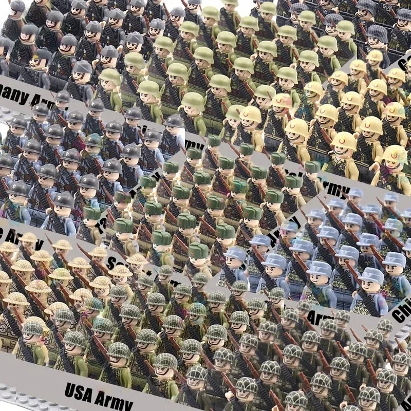 

World War II military forces, the United States, the Soviet Union, China, British soldiers, mini action figures, toy boys.
