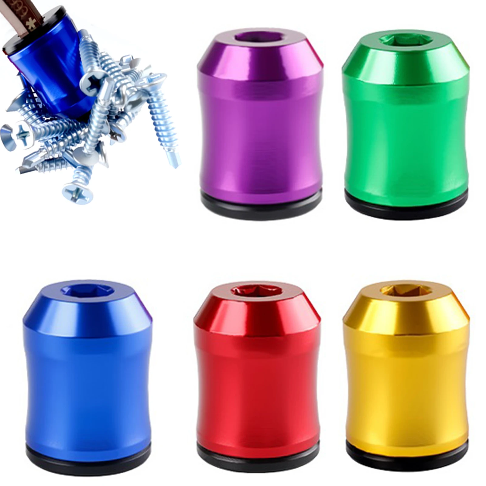 Strong Magnetic Screw Holder Ring Multipack Magnetic Screw Ring Holder for Power Tools Mechanics & Carpenters