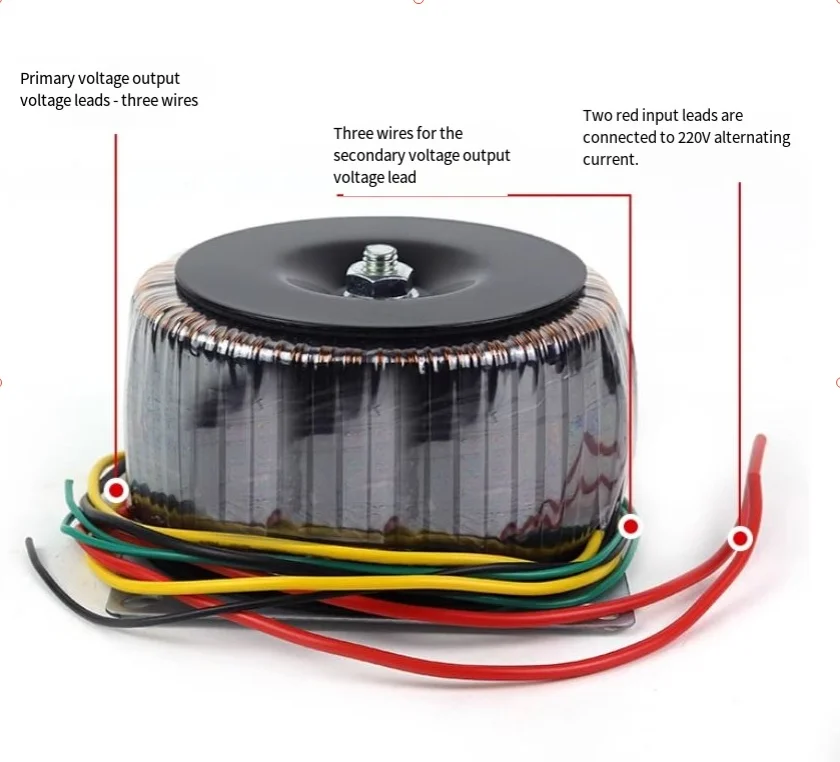 Amplificatore trasformatore toroidale da 300 W Fai da te o ripara tensione trasformatore di potenza doppia 12 V, 24 V, 36 V, 38 V