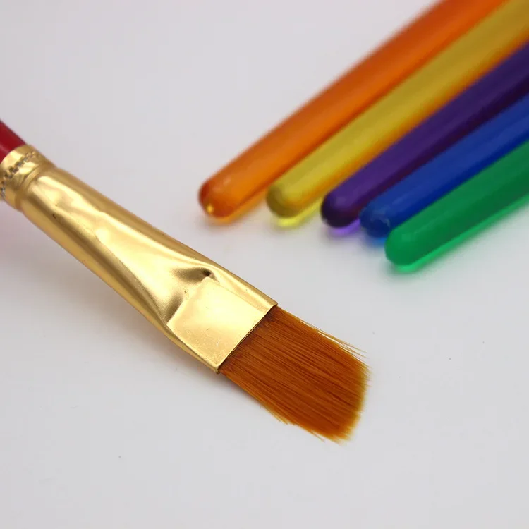 6 pcs/set color rod children's brush set DIY art watercolor pen nylon gouache pen oil painting brush Drawing Art Supplies