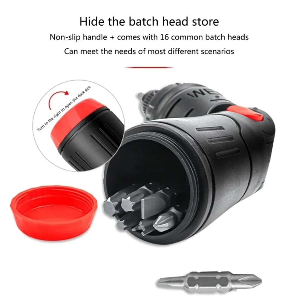 17 in 1 Multi Function Ratchet Screwdriver with 90 Degree Rotation Magnetic Steel Bits and Integrated Bit Storage System