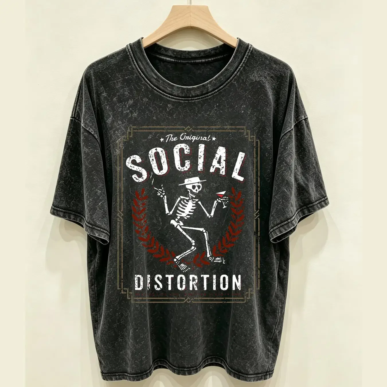 washed T Shirt Vintage Social Distortion Design For Fans Lover Large Capacity Backpack Print Backpacks vintage Washed