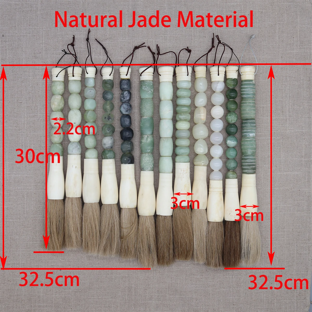 Decorative calligraphy brush, quality jade, table accessory, home decoration