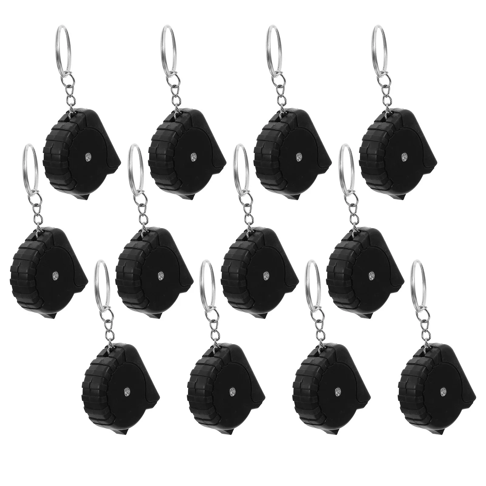 

12Pcs Steel Tape Measure Mini Keychain Retractable Portable Measuring Tool for Daily Use Small Metric Tape Measure