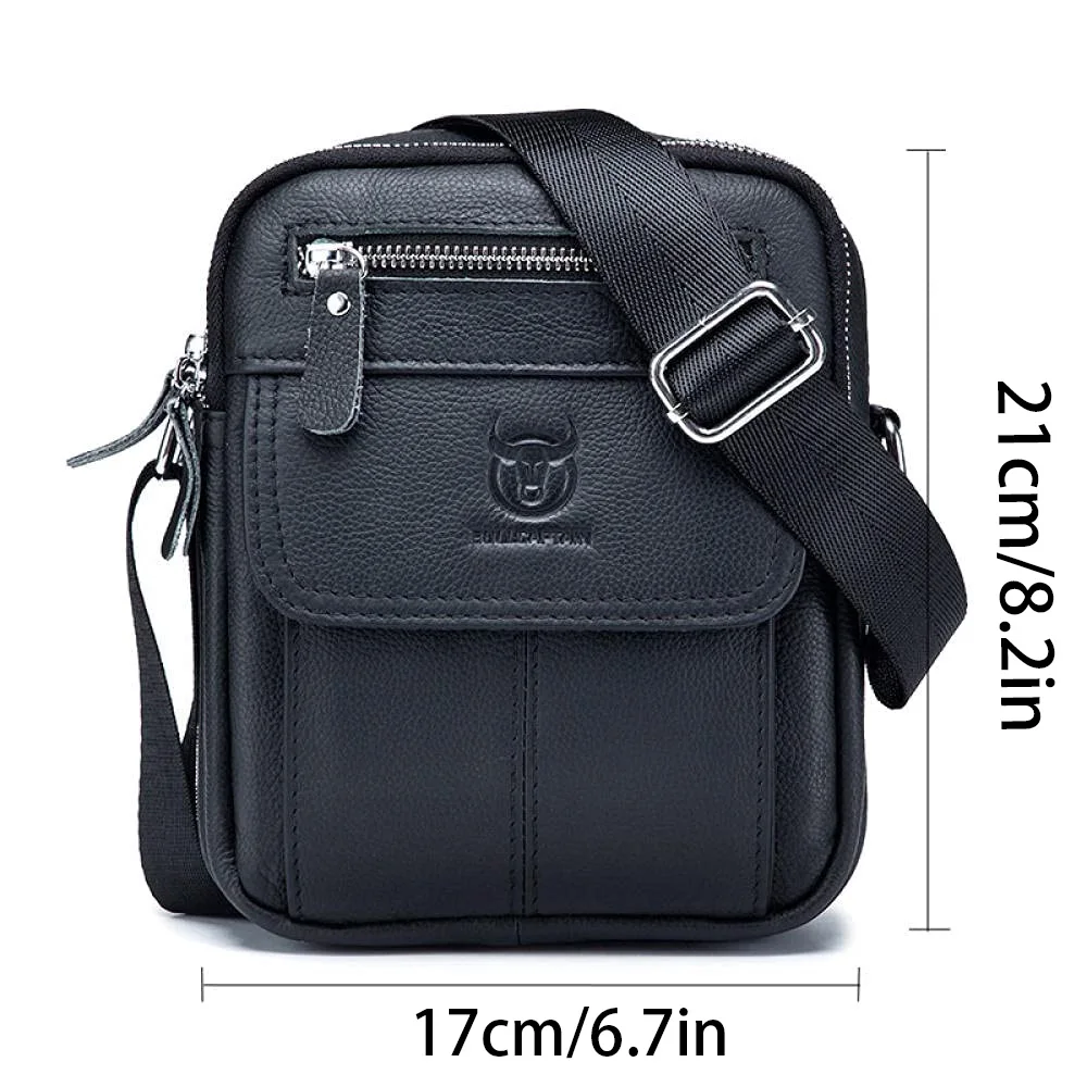 Men\'s Leather Shoulder Bag Vertical Student Messenger Bag Leather Parcel