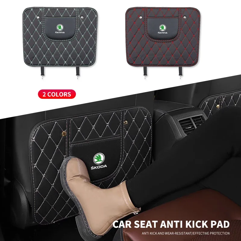 Car Rear Seat Anti Kicking Pads Half Pack Mat For Skoda Octavia MK2 MK1 2 3 A5 A7 A8 Fabia Karoq Superb Rapid Kamiq Scala