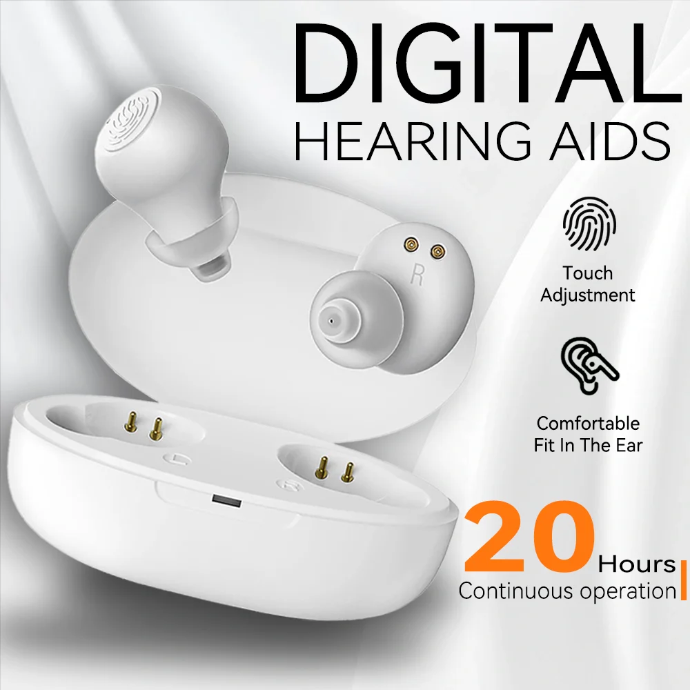 Rechargeable Elderly Hearing Aid 5 Levels Sound Adjustment Wireless Sound Amplifier The Listening Device Invisible Hearing Aids