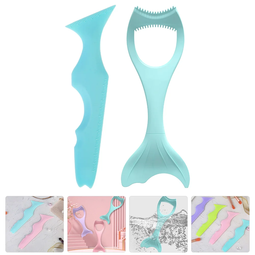 แม่แบบซิลิโคนสำหรับเขียนขอบตา 2 ชิ้น อุปกรณ์แต่งตาแบบใช้ซ้ำได้ ปลอดภัย นุ่ม อุปกรณ์ช่วยแต่งหน้าซิลิโคนสำหรับผู้หญิง ป้องกันมาสคาร่าเลอะ