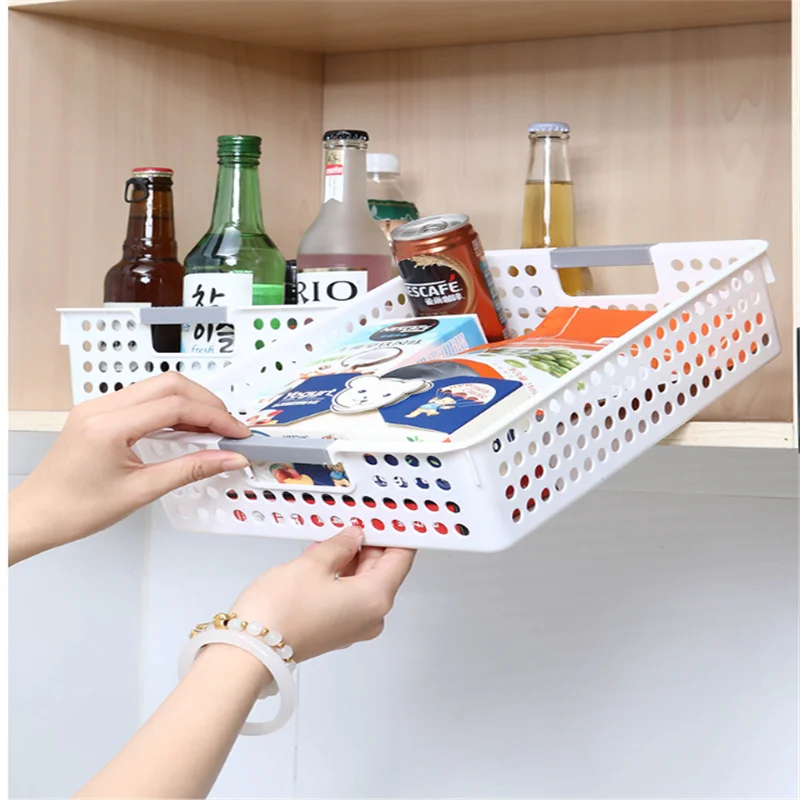 Household hollowed out storage basket for miscellaneous toys and cosmetics, desktop thickened plastic storage basket