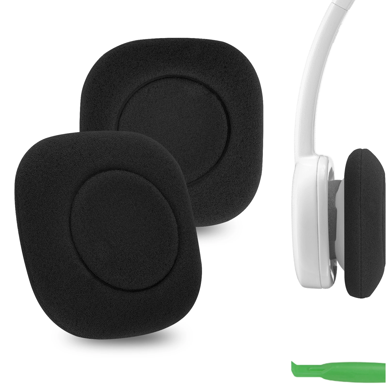 Geekria cuscinetti auricolari di ricambio in schiuma QuickFit per Logitech H150 H151 H130 H250 cuffie cuscini per le orecchie, auricolari per cuffie
