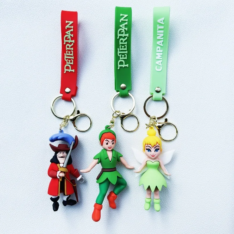 Creative cartoon Peter Pan key chain cute fairy cool pirate Hug key chain bag pendant