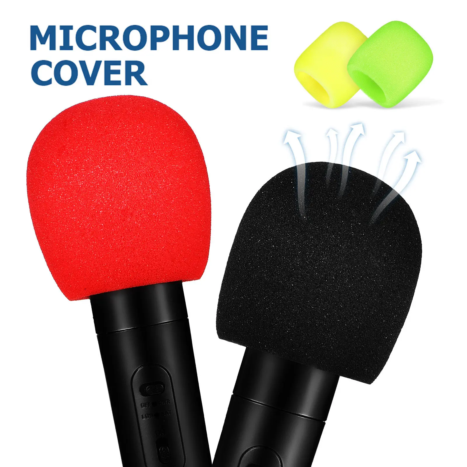 

32 шт. многоразовые поролоновые ветрозащитные чехлы для микрофонов: улучшенная четкость звука, защита от пыли, для новостных репортажей