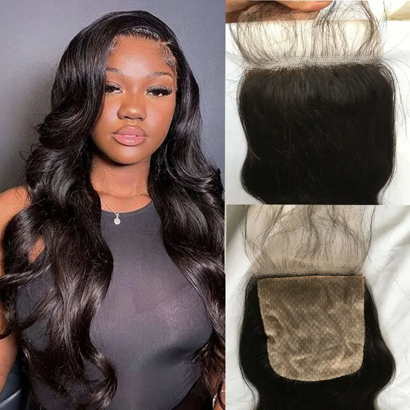 4x4 Silk Base Top Lace Closure 613 Blonde Hair Lace Closure with Baby Hair Natural Color Body Wave  Closure Silk Base Human Hair