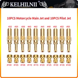 10Pcs Carburetor M5 Main Jet Kit & 10Pcs Slow/Pilot Jet For PWK Keihin OKO CVK PWM NSR KSR PWM Motorcycle Carburetor