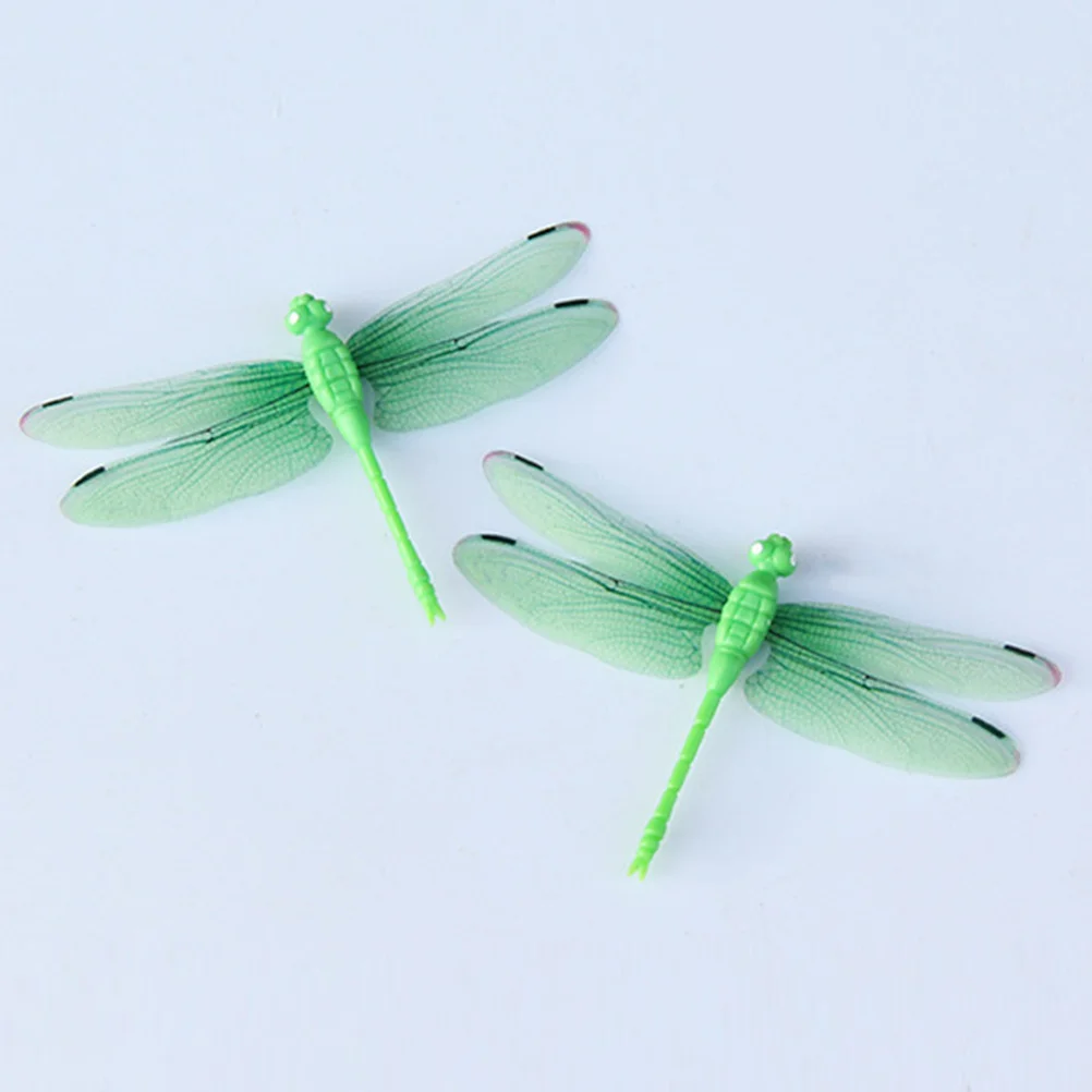 

20Pcs Lifelike Luminous Dragonfly Decoration Green Glow Night Light PVC Insect for Bedroom Garden Decor Flower Arranging