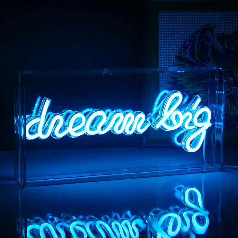 

Dream Big Neon Sign LED Wall Room Decor USB Powered Acrylic With Switch For Party Club Birthday Gifts Bedroom Kids Room Decor