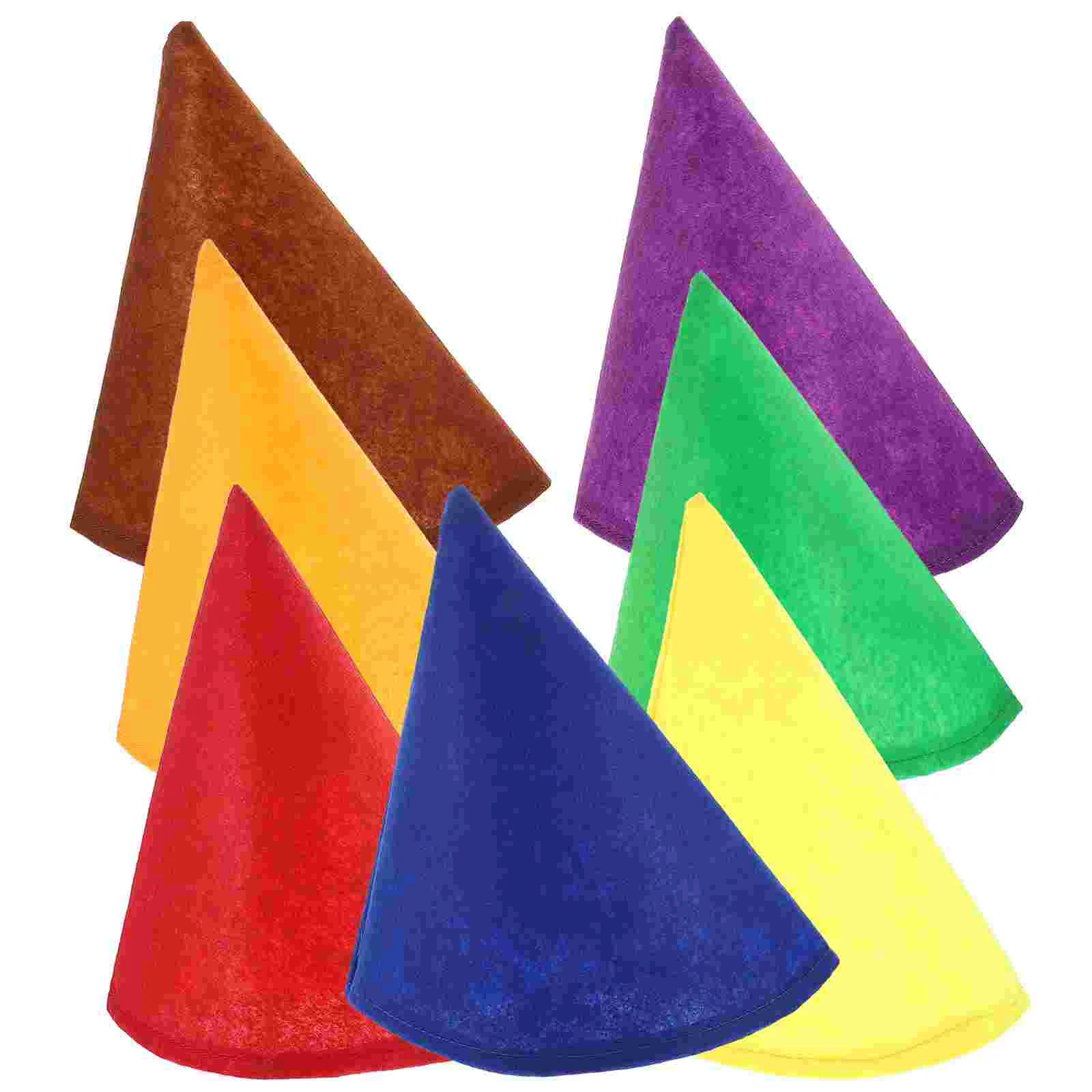 

7 Pcs Fairy Party Hat Man Snowman Hats for Crafts Felt Dwarf Cloth Cone Supplies