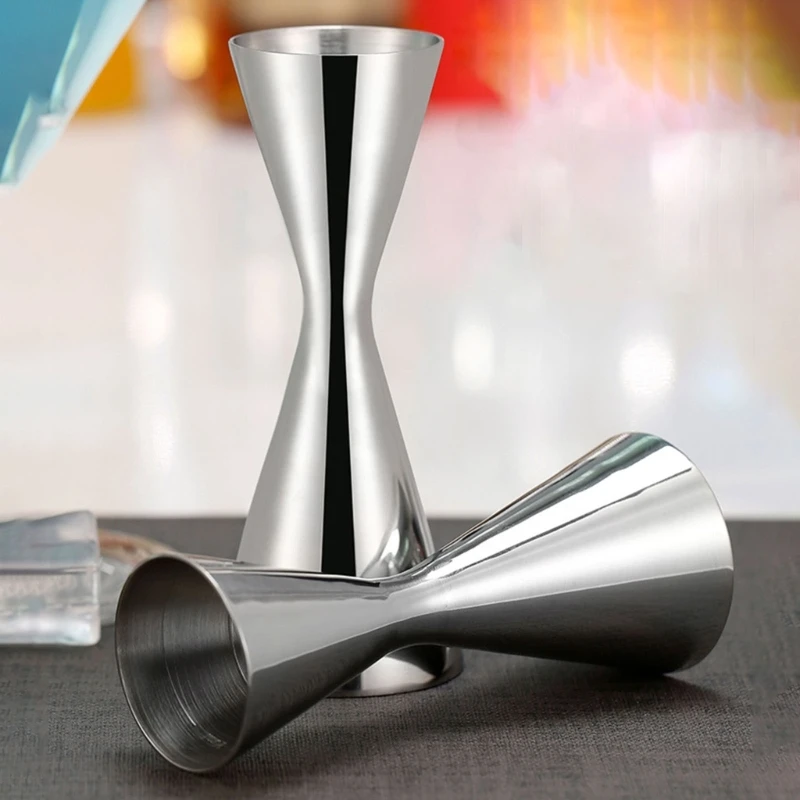 Double Cocktail Jigger Stainless Steel Measuring Cup with Measurement Scales Metal Measure Cup Gift for Bartenders Dropshipping