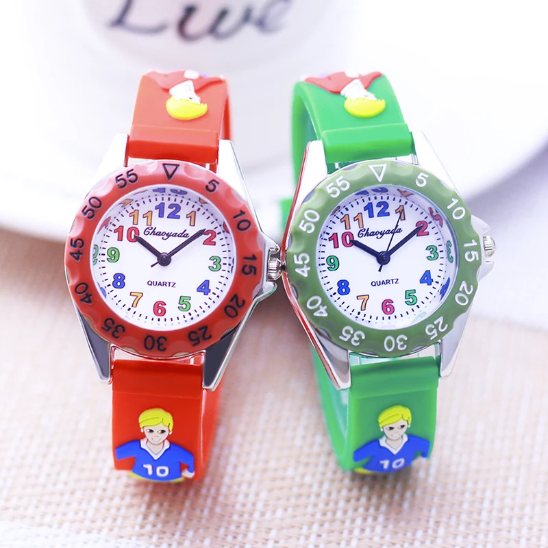 new children's boys gilrs 3D cartoon football quartz watches football match number8 number10 Player souvenir electric watches