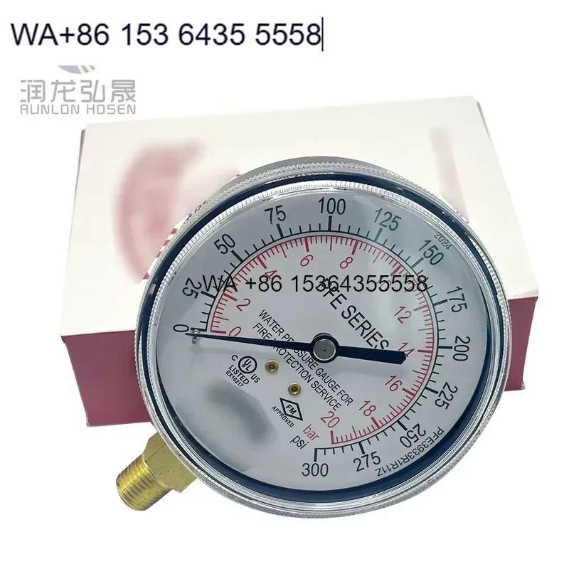 Wmwmnu for FM ULC 300PSI Water Fire Sprinkler System Control Valve Pressure Air Gauge Canada Origin