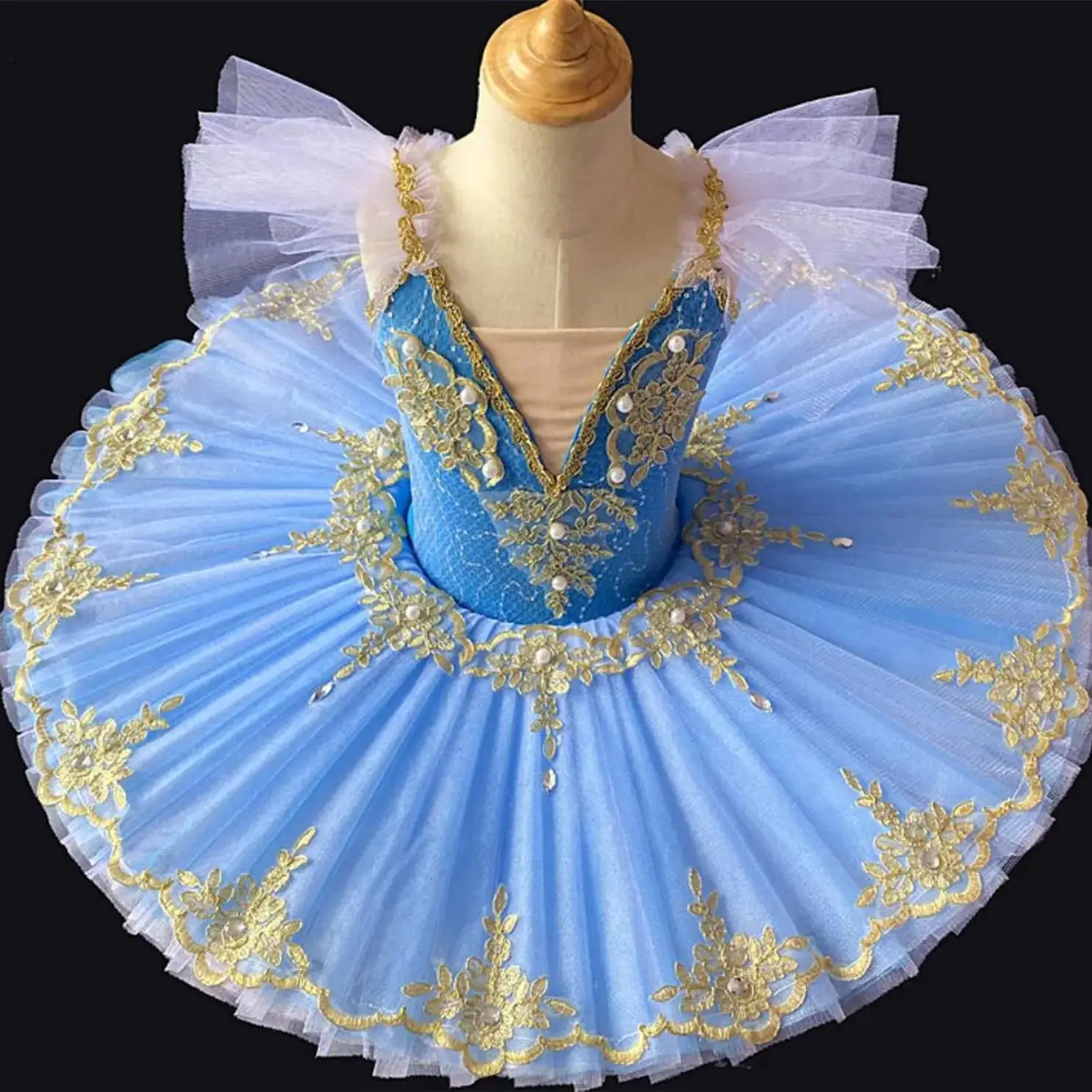 Profesjonalne stroje gimnastyczne do tańca 2024, spódnica baletowa, koronka rozpuszczalna w wodzie, siatka, spódnica dla dorosłych w rozmiarach 110-160, kostium do tańca łabędzia.