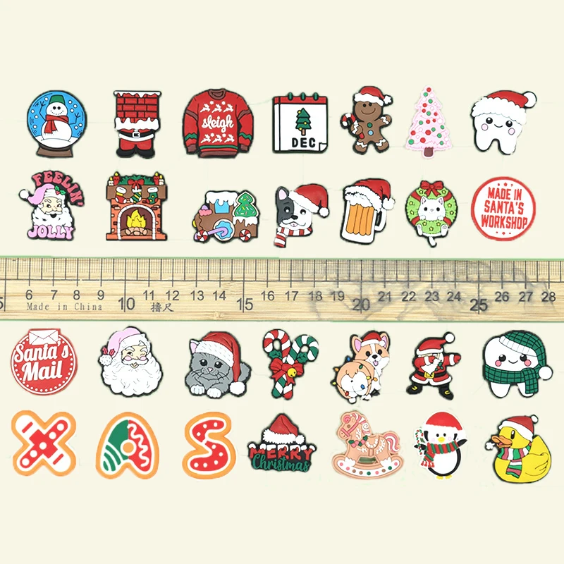 จี้รองเท้าคริสต์มาส 1/50 ชิ้น สไตล์คริสต์มาส รูปสัตว์ มนุษย์หิมะ ลูกกวาด ซานตาคลอส เครื่องประดับรองเท้าแบบติด สำหรับผู้หญิง ผู้ชาย ของขวัญวันหยุด