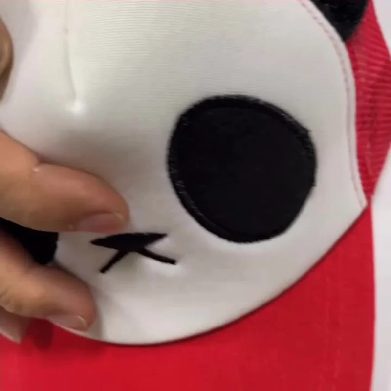 Parent Child Summer Cute Cartoon Panda Hollow Mesh Baseball Cap Sport Hiking Sunscreen Running Sunshade Adjustable Sun Hat C7