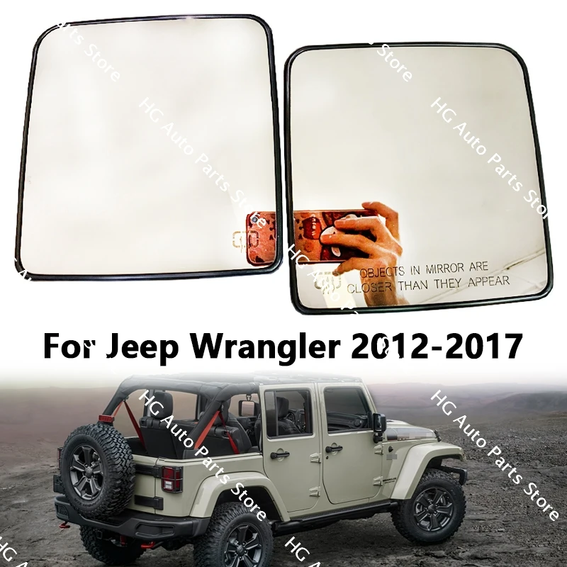 For Jeep Wrangler 2012-2017 Wide Angle View anti glare side car mirrors Heated Side Rearview Mirror Blue Glass Lens