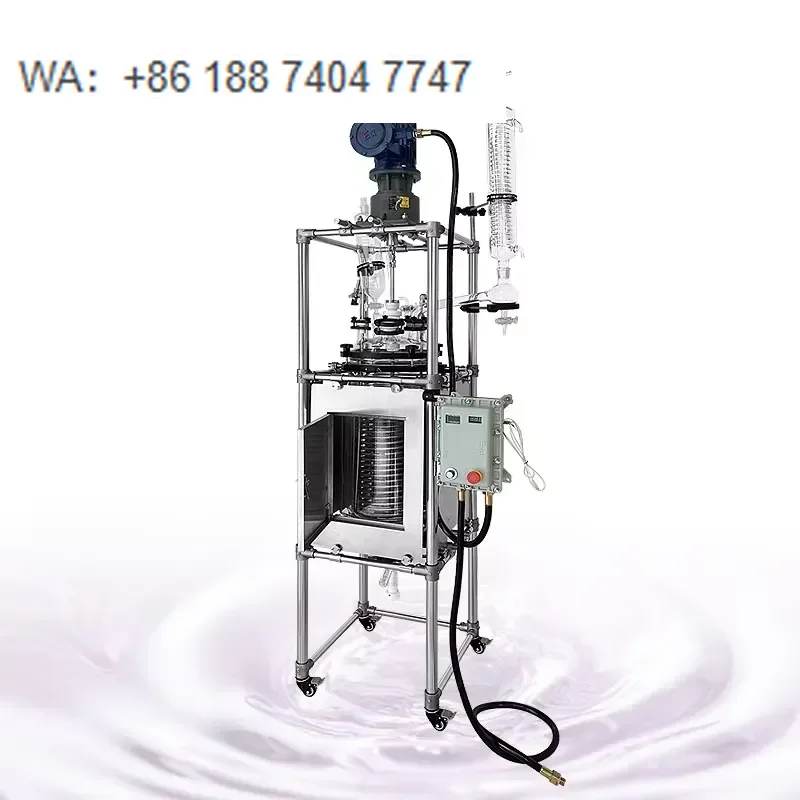 for Yuhua Custom Lab Ex-proof 50L Inner Layer Stainless Steel Cooling Coil Jacketed Glass Reactor