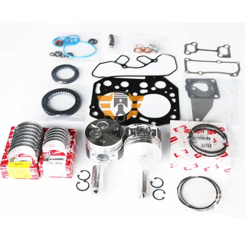 For YANMAR 2TNV70 rebuild kit connecting rod piston ring full gasket kit engine bearing set