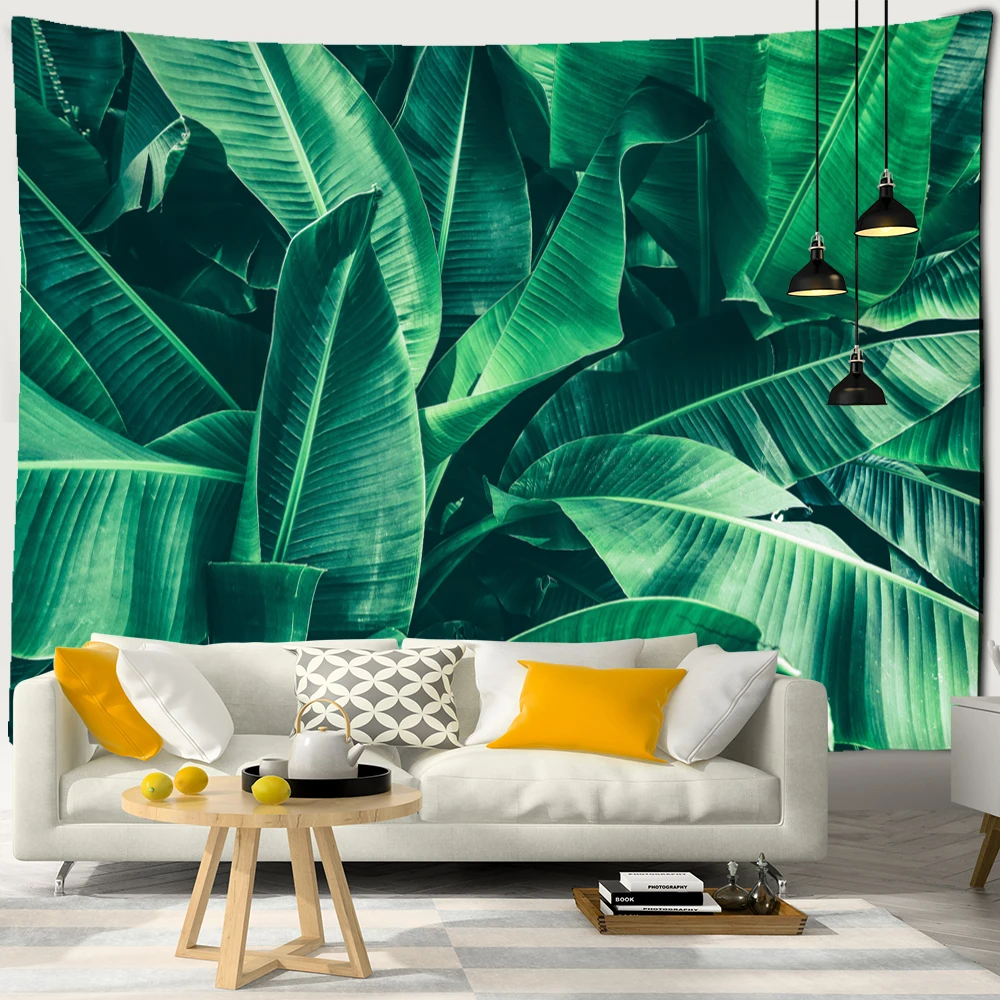 Tapestry Wall Hanging Tapestry Blanket Palm Tree Leaf Tapestry Wall Hanging Tropical Plant Bohemian Style Witchcraft Hippie