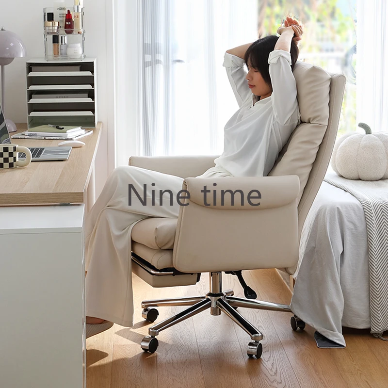 White Recliner Office Chairs Girl Nordic Kawaii Vanity High Back Computer Chair Barber Mobile Sillas De Espera School Furniture