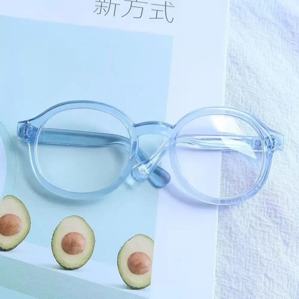 Accessorio per bambola Occhiali in plastica trasparente Occhiali trasparenti rotondi color caramello trasparenti Occhiali rotondi per bambole in plastica rotondi
