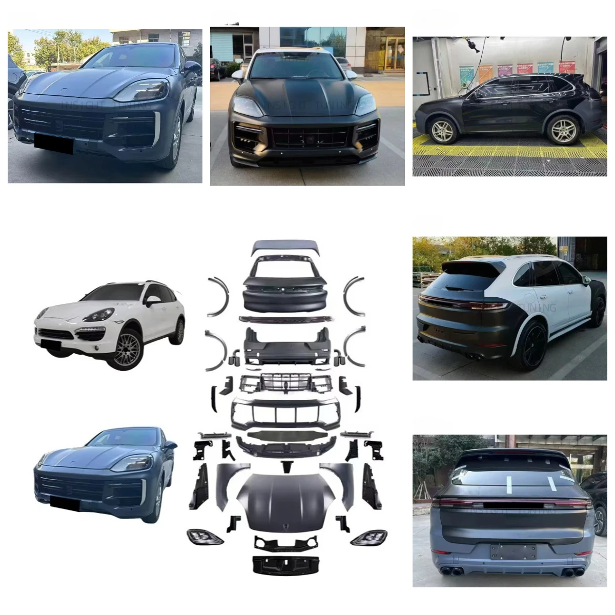 Kit carrosserie Dream Garage New Design pour Cayenne 10-17 Bo, pare-chocs 958.1 958.2, mise à niveau vers 9Y0.2 9Y0.A Turbo S 2024 Facelift.