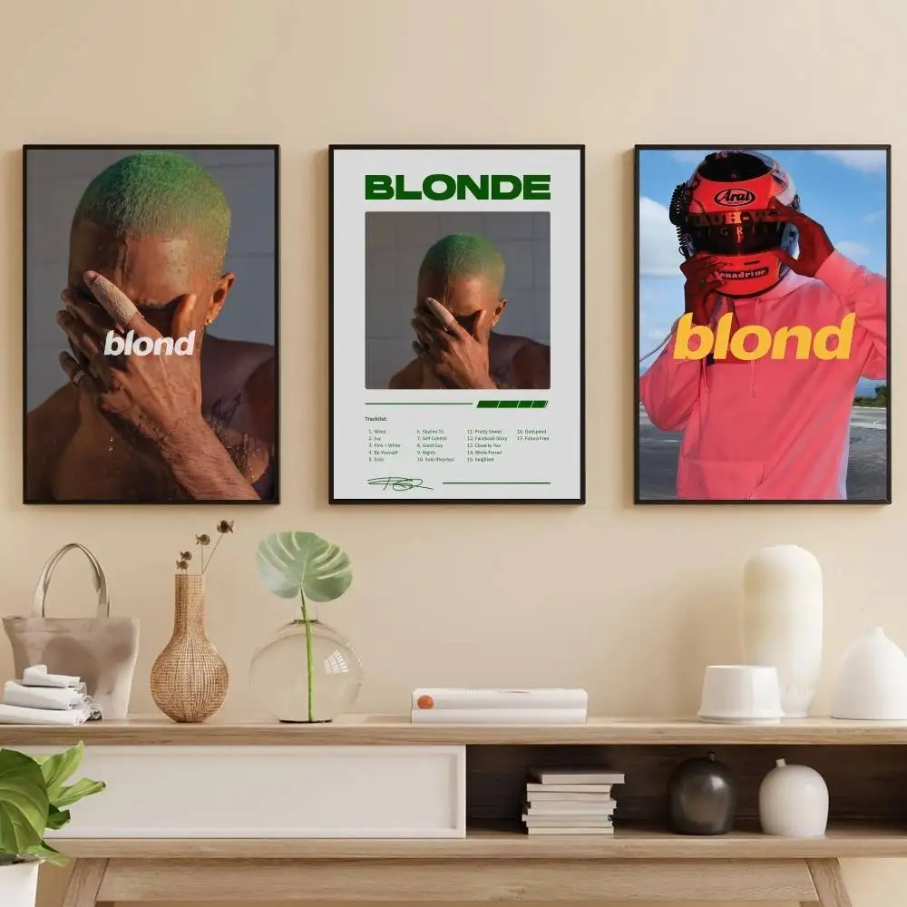 

F-Frank Ocean Blond Poster Self-adhesive Art Waterproof Paper Sticker Coffee House Bar Room