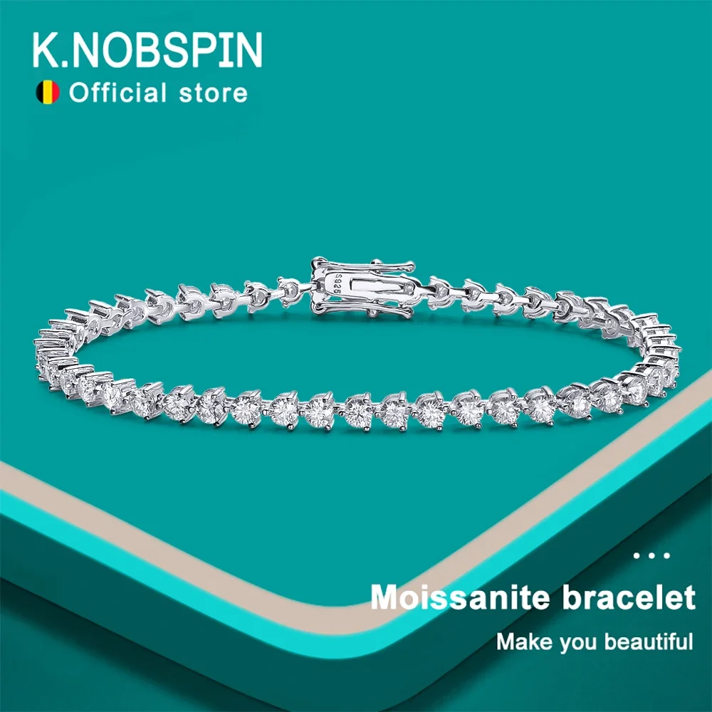 

New 3mm D Color Moissanite Tennis Bracelet 3 Prong Setting Trendy Women Man GRA Certified Fine Jewelry s925 Sliver Bracelet