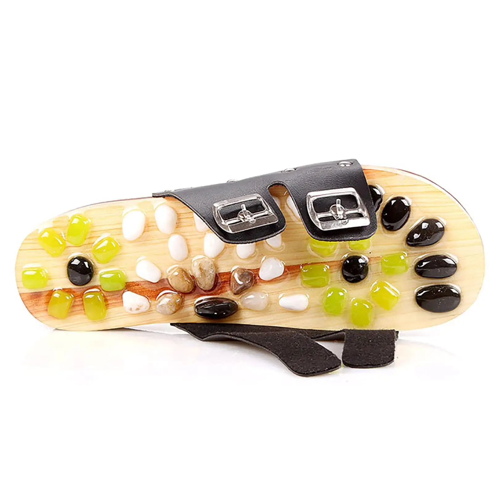 รองเท้าแตะนวดกดจุดในร่มกลางแจ้งด้วยหินธรรมชาติสําหรับผู้ใหญ่ผู้สูงอายุสบายไม่ลื่นของขวัญรองเท้าแตะปรับได้