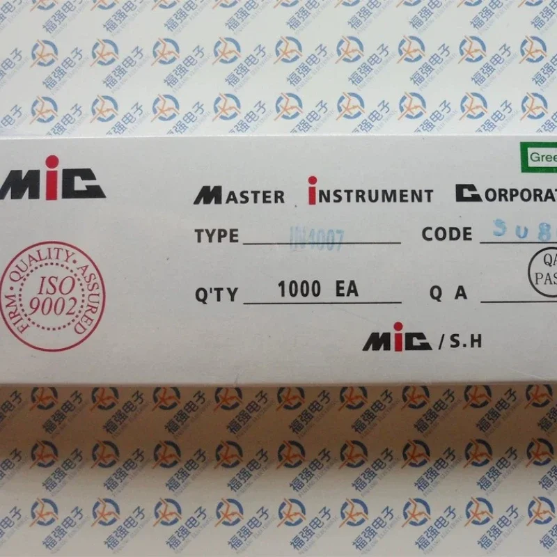 10cps 1N4007 short pin 1200V/1A genuine MIC rectifier diode, copper pin, a box of 1000PCS/25 yuan