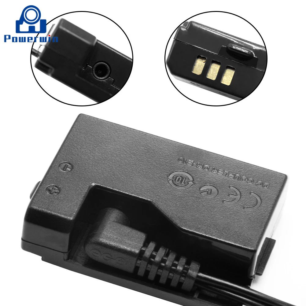 Powerwin ACKE10 ACK E10 ACK-E10 Adapter do aparatu zasilanie prądem zmiennym dostaw DR-E10 imitacja baterii dla EOS T6 T5 T3 1200D 1300D 1500D 3000D